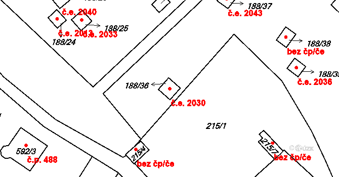 Sobědruhy 2030, Teplice na parcele st. 188/36 v KÚ Sobědruhy, Katastrální mapa