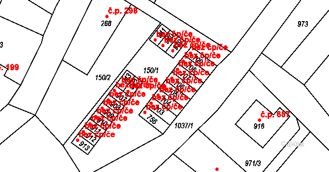 Chrast 41568061 na parcele st. 705 v KÚ Chrast, Katastrální mapa