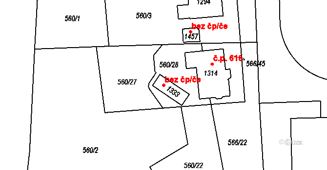 Česká Třebová 41736061 na parcele st. 1333 v KÚ Parník, Katastrální mapa