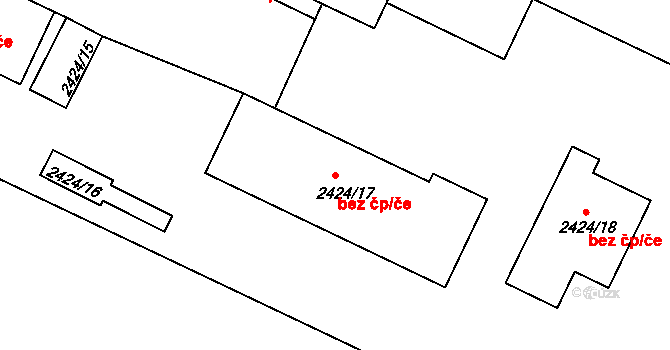Pelhřimov 41881061 na parcele st. 2424/17 v KÚ Pelhřimov, Katastrální mapa