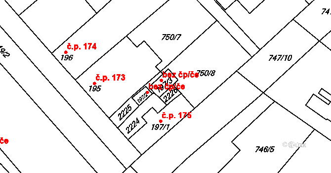 Lužec nad Vltavou 42882061 na parcele st. 197/3 v KÚ Lužec nad Vltavou, Katastrální mapa