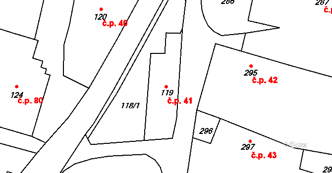 Štáblovice 41 na parcele st. 119 v KÚ Štáblovice, Katastrální mapa