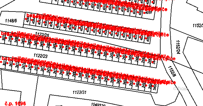 Rožnov pod Radhoštěm 44933061 na parcele st. 3454 v KÚ Rožnov pod Radhoštěm, Katastrální mapa