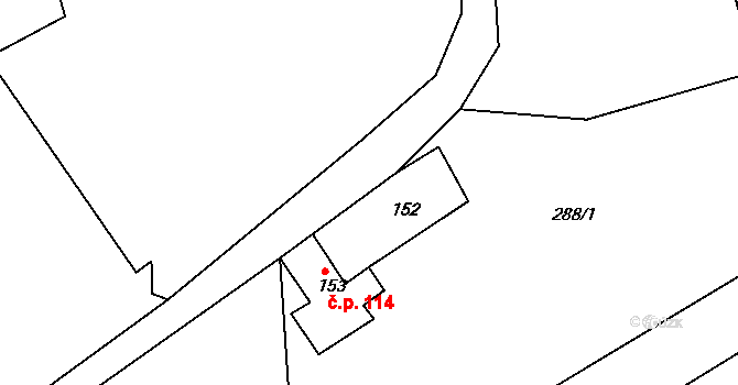 Řetůvka 45500061 na parcele st. 152 v KÚ Řetůvka, Katastrální mapa