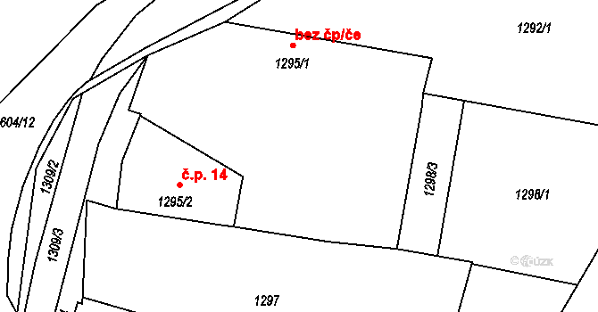 Nákří 46915061 na parcele st. 1295/1 v KÚ Nákří, Katastrální mapa