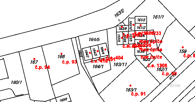 Český Těšín 451 na parcele st. 164/3 v KÚ Český Těšín, Katastrální mapa
