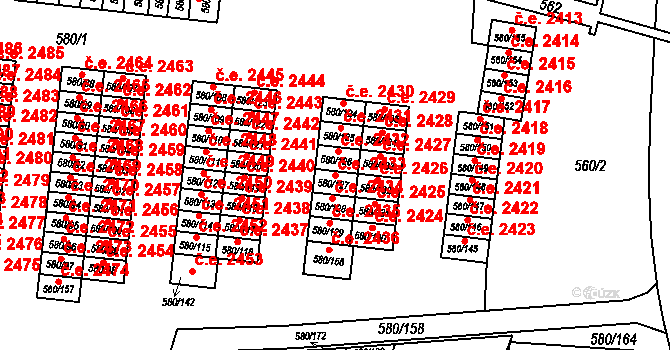 Bludovice 2433, Havířov na parcele st. 580/127 v KÚ Bludovice, Katastrální mapa