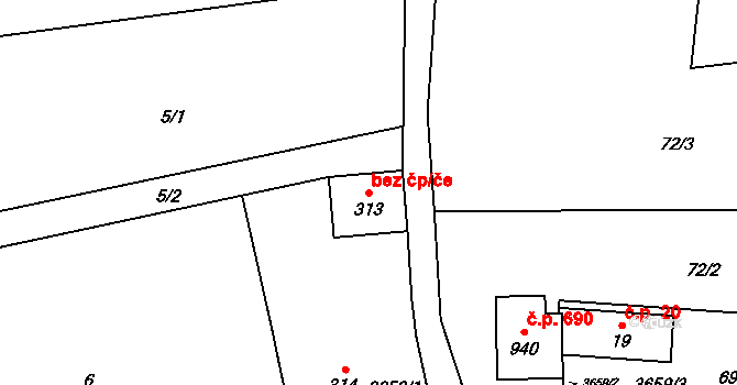 Rtyně v Podkrkonoší 49050061 na parcele st. 313 v KÚ Rtyně v Podkrkonoší, Katastrální mapa