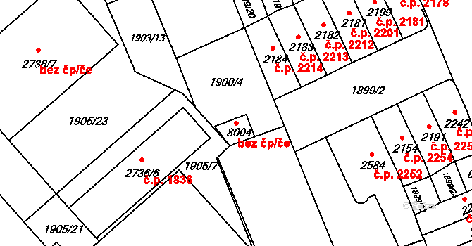 Kroměříž 49064061 na parcele st. 8004 v KÚ Kroměříž, Katastrální mapa