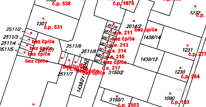 Cheb 49102061 na parcele st. 2511/14 v KÚ Cheb, Katastrální mapa
