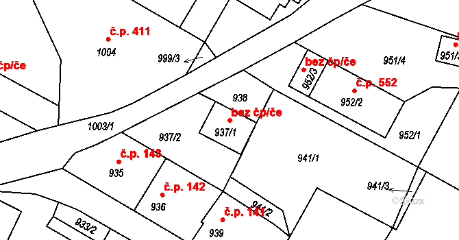 Kamenice nad Lipou 49249061 na parcele st. 937/1 v KÚ Kamenice nad Lipou, Katastrální mapa