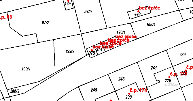 Nový Jáchymov 49837061 na parcele st. 375 v KÚ Nový Jáchymov, Katastrální mapa