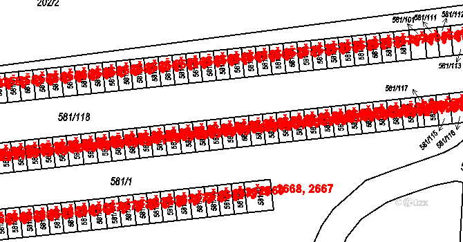 Bludovice 2653, Havířov na parcele st. 581/45 v KÚ Bludovice, Katastrální mapa