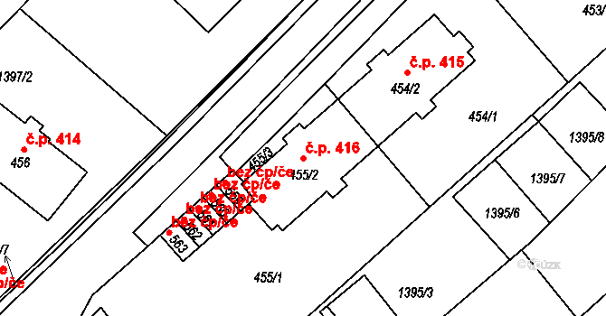 Holýšov 416 na parcele st. 455/2 v KÚ Holýšov, Katastrální mapa