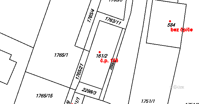 Svitávka 156 na parcele st. 161/2 v KÚ Svitávka, Katastrální mapa