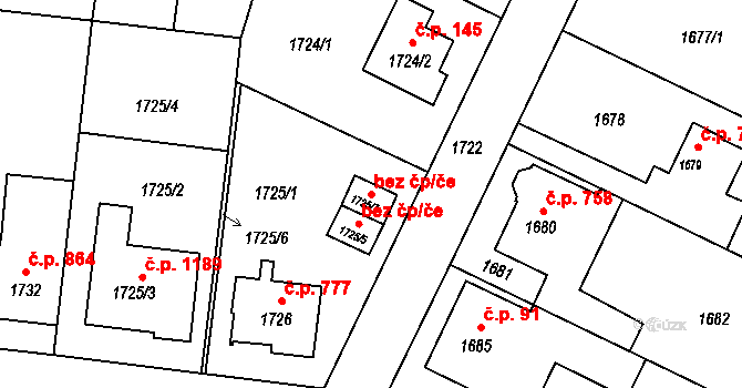 Bohumín 90866061 na parcele st. 1725/7 v KÚ Nový Bohumín, Katastrální mapa