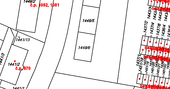 Chotěboř 1060,1061,1062 na parcele st. 1449/6 v KÚ Chotěboř, Katastrální mapa
