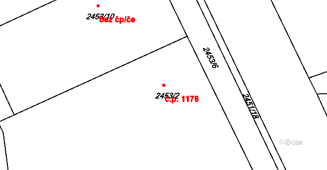 Rychnov nad Kněžnou 1178 na parcele st. 2453/2 v KÚ Rychnov nad Kněžnou, Katastrální mapa