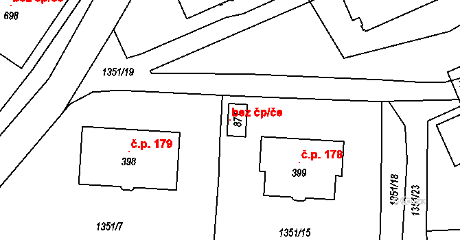 Klášterec nad Orlicí 98930061 na parcele st. 871 v KÚ Klášterec nad Orlicí, Katastrální mapa