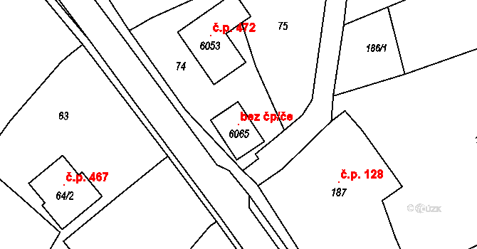 Tupesy 106825062 na parcele st. 6065 v KÚ Tupesy na Moravě, Katastrální mapa