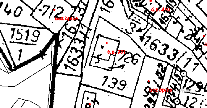 Zbraslavice 331 na parcele st. 726 v KÚ Zbraslavice, Katastrální mapa