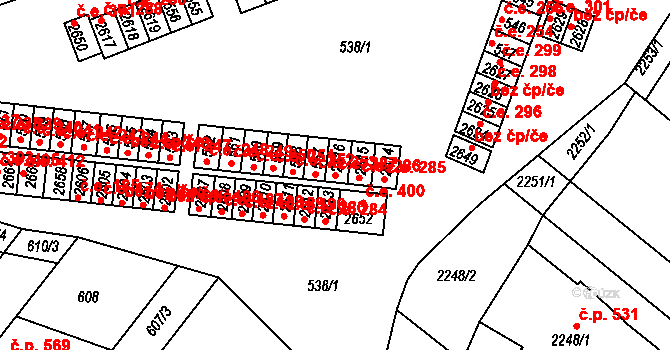 Veverská Bítýška 287 na parcele st. 2616 v KÚ Veverská Bítýška, Katastrální mapa