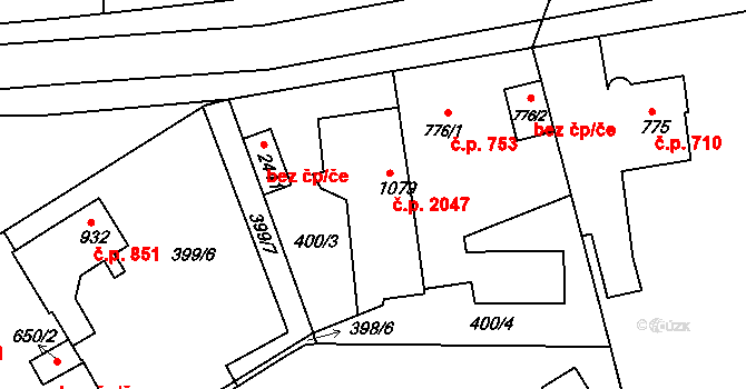 Brandýs nad Labem 2047, Brandýs nad Labem-Stará Boleslav na parcele st. 1079 v KÚ Brandýs nad Labem, Katastrální mapa