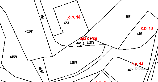 Provodov-Šonov 145920062 na parcele st. 458/6 v KÚ Provodov, Katastrální mapa