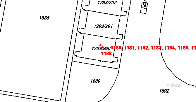 Řepy 1181,1182,1183,1184,, Praha na parcele st. 1293/290 v KÚ Řepy, Katastrální mapa