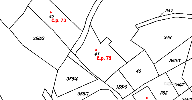 Bohuslavice 72, Trutnov na parcele st. 41 v KÚ Bohuslavice nad Úpou, Katastrální mapa
