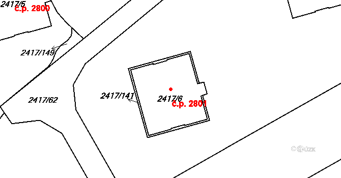 Hranice 2801, Karviná na parcele st. 2417/6 v KÚ Karviná-město, Katastrální mapa