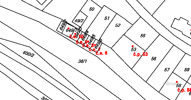 Opatovice 6, Vyškov na parcele st. 649/6 v KÚ Opatovice u Vyškova, Katastrální mapa