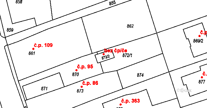 Bohumín 42337062 na parcele st. 872/2 v KÚ Záblatí u Bohumína, Katastrální mapa