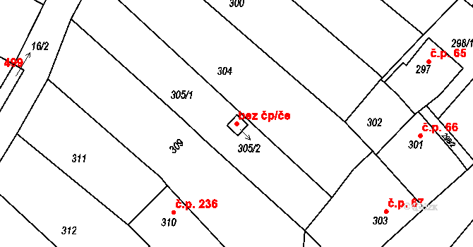 Olešnice 44073062 na parcele st. 305/2 v KÚ Olešnice na Moravě, Katastrální mapa