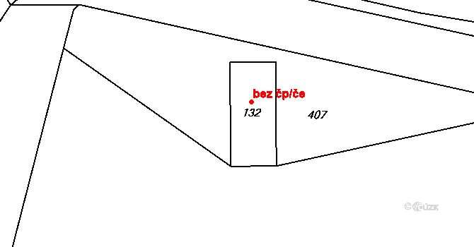 Rožďalovice 49113062 na parcele st. 132 v KÚ Ledečky, Katastrální mapa