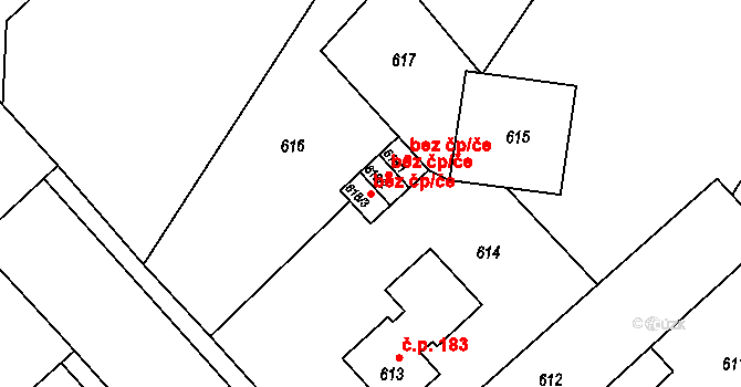Bedihošť 49362062 na parcele st. 618/3 v KÚ Bedihošť, Katastrální mapa