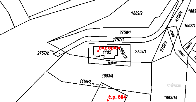 Nýrsko 49501062 na parcele st. 1182 v KÚ Nýrsko, Katastrální mapa