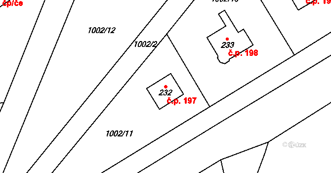 Velká Ves 197, Broumov na parcele st. 232 v KÚ Velká Ves u Broumova, Katastrální mapa
