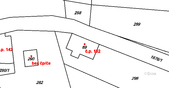 Heroltice 152, Štíty na parcele st. 69 v KÚ Heroltice u Štítů, Katastrální mapa