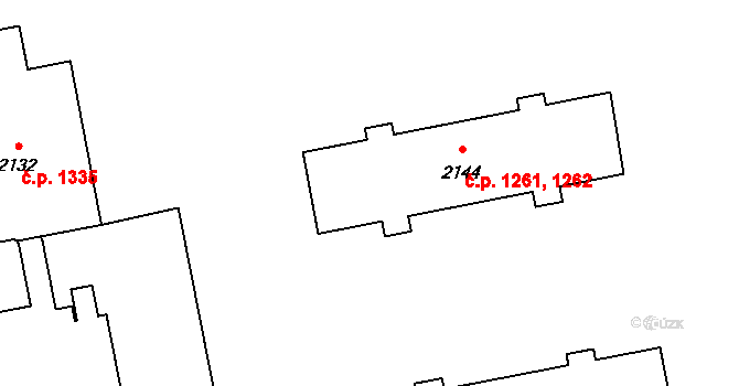 Lipník nad Bečvou I-Město 1261,1262, Lipník nad Bečvou na parcele st. 2144 v KÚ Lipník nad Bečvou, Katastrální mapa