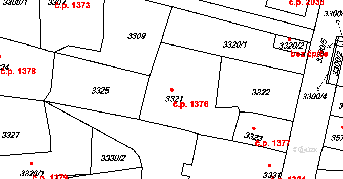 Dobrá Voda u Českých Budějovic 1376 na parcele st. 3321 v KÚ Dobrá Voda u Českých Budějovic, Katastrální mapa