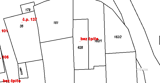 Opatov 117022063 na parcele st. 628 v KÚ Opatov na Moravě, Katastrální mapa