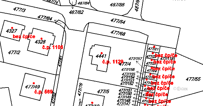 Žamberk 1129 na parcele st. 4441 v KÚ Žamberk, Katastrální mapa