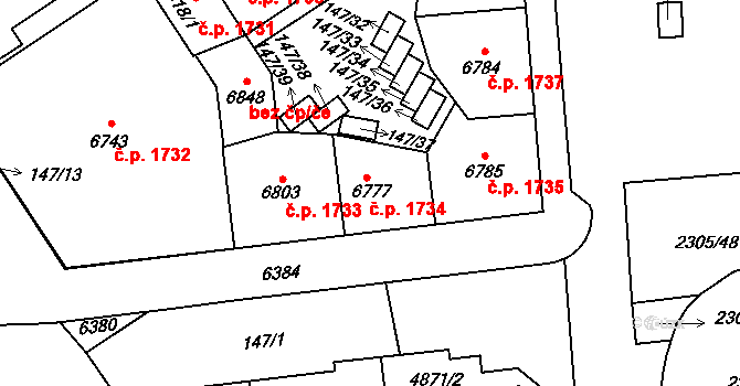 Beroun-Město 1734, Beroun na parcele st. 6777 v KÚ Beroun, Katastrální mapa