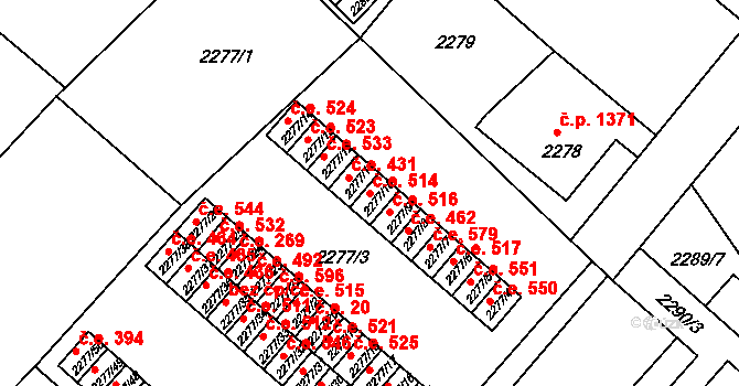 Rumburk 1 514, Rumburk na parcele st. 2277/10 v KÚ Rumburk, Katastrální mapa