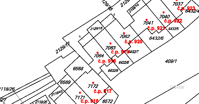 Beroun-Závodí 918, Beroun na parcele st. 7064 v KÚ Beroun, Katastrální mapa