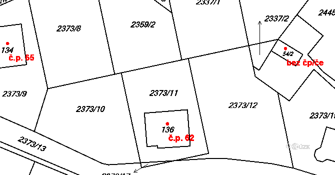 Řimovice 62 na parcele st. 136 v KÚ Řimovice, Katastrální mapa