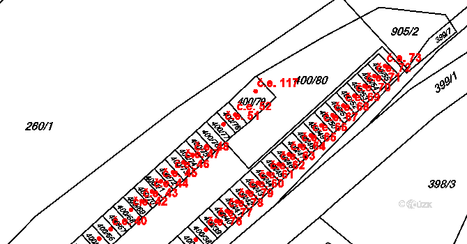 Vysokov 52 na parcele st. 400/78 v KÚ Vysokov, Katastrální mapa