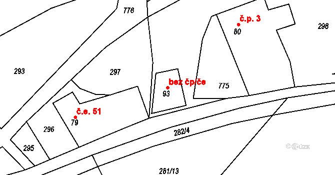 Orlické Podhůří 39436063 na parcele st. 93 v KÚ Rviště, Katastrální mapa