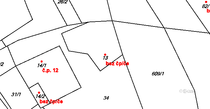 Jimramov 40940063 na parcele st. 13 v KÚ Sedliště u Jimramova, Katastrální mapa